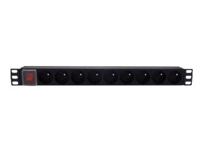 MCL 9A/RE-9T - Réglette électrique rackable avec interrupteur 9 prises + terre 16A