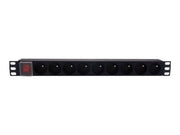MCL 9A/RE-9T - Réglette électrique rackable avec interrupteur 9 prises + terre 16A