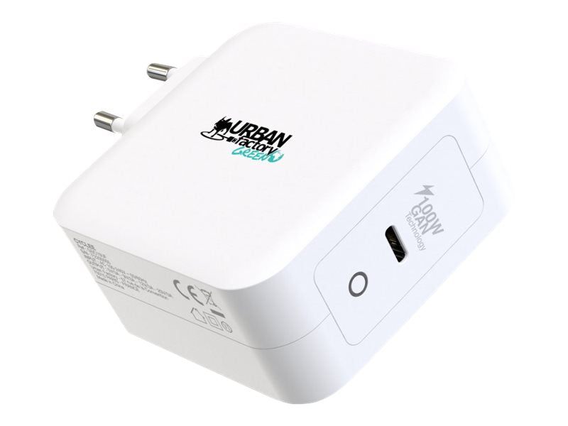 URBAN FACTORY Chargeur secteur GaN USB-C Eco 100W