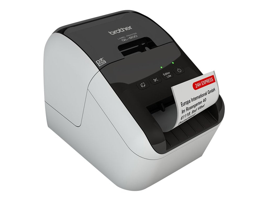 BROTHER QL-800 Label printer two-colour monochrome direct thermal Roll 6.2 cm 300x600dpi 93 labels/min USB cutter Black White