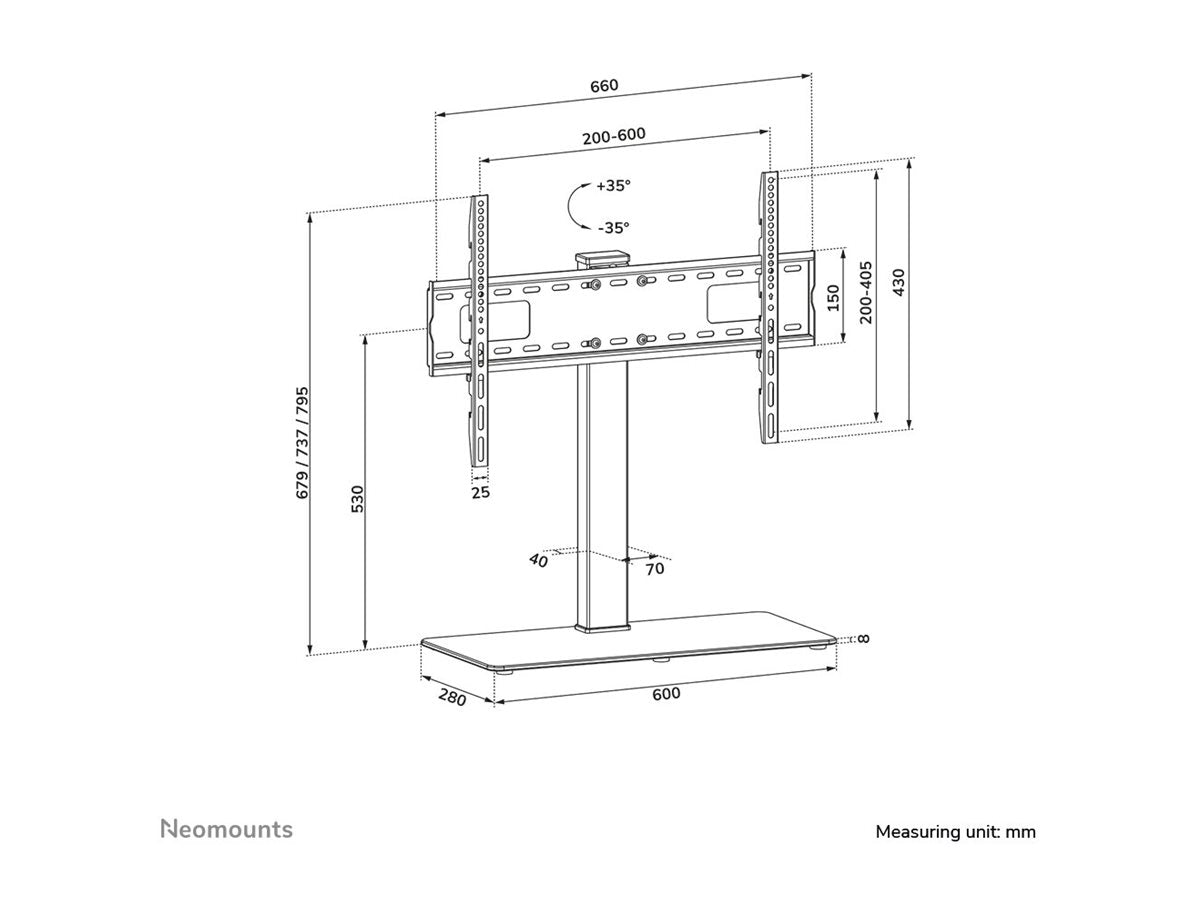 NEOMOUNTS DS45-430BL16 Support de bureau pour Ã©cran Ã  poser 37-70p- pivotant