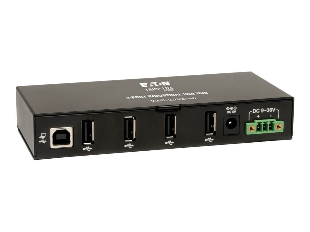 EATON TRIPPLITE 4-Port Industrial-Grade USB 2.0 Hub 15kV ESD Immunity Metal Housing Mountable