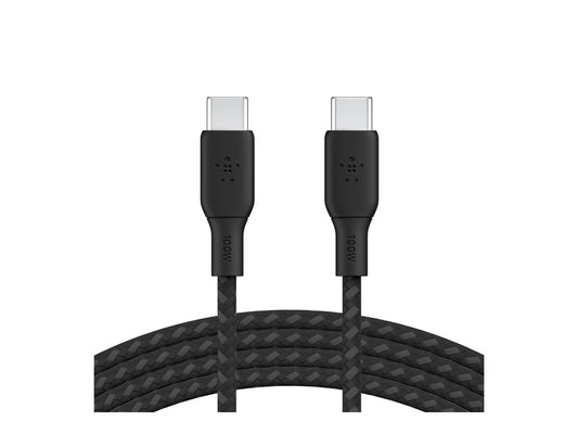 BELKIN 100w USB-C to USB-C Braided Cable 2M Black