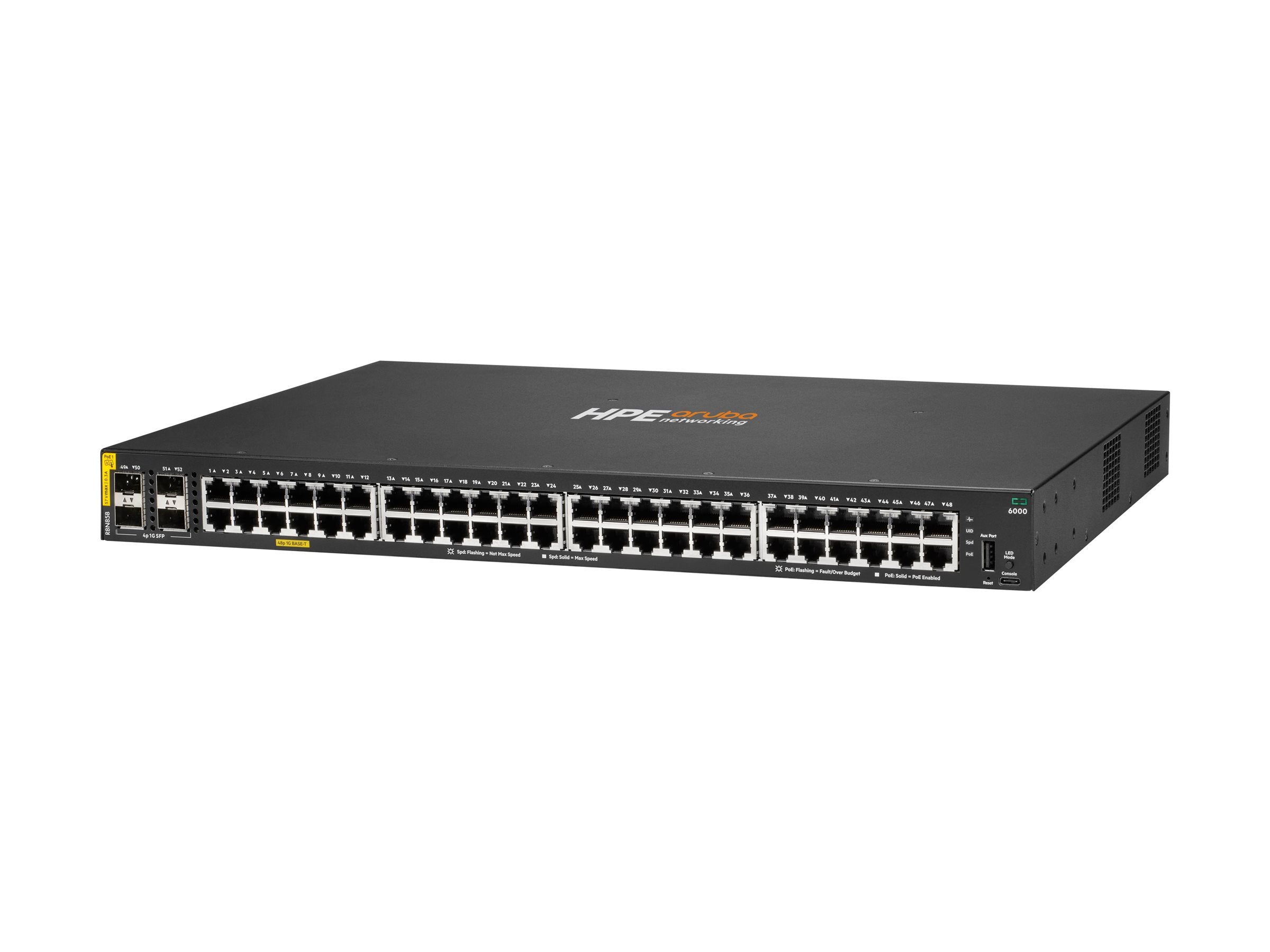 HPE Aruba Networking CX 6000 48p 10M/100M/1G Class4 PoE 4p SFP 1G 370W Switch EU en