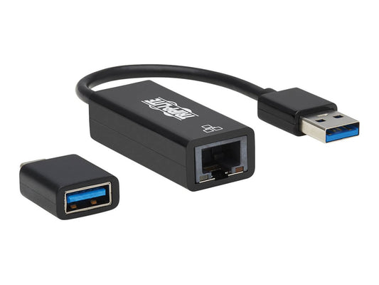 EATON USB-C USB-A to RJ45 Gigabit Ethernet Network Adapter 2xM/F USB 3.2 Gen 1 Black