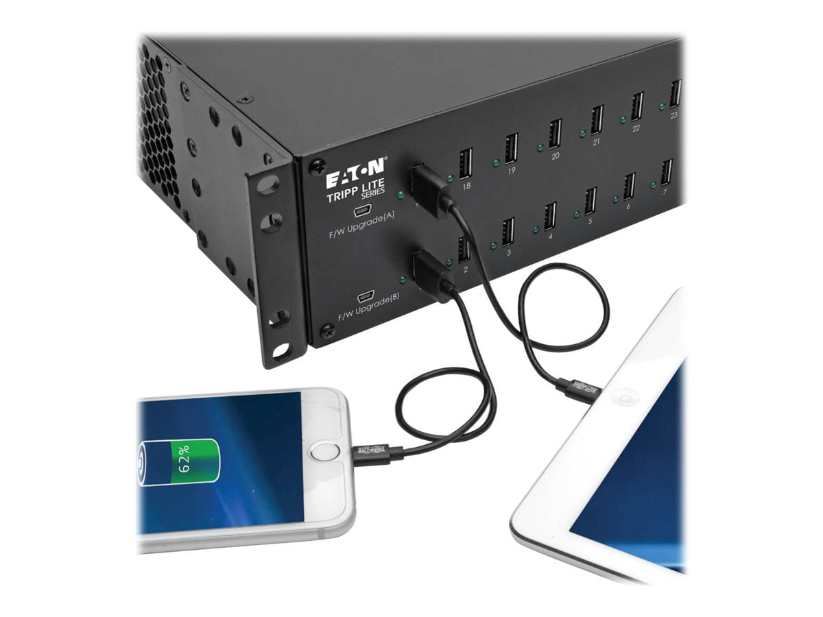 EATON TRIPPLITE 32-Port USB Charging Station with Syncing 400Watt 80 A 32 output connectors 32x4pin USB TypeA BK UK
