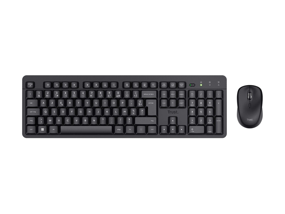 TRUST Pack clavier & souris sans fil ODY II silencieux - noir (FR)