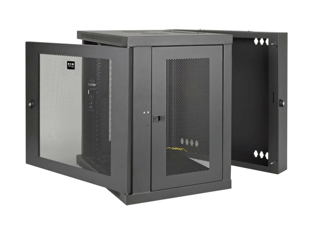 EATON TRIPPLITE 12U Wall Mount Rack Enclosure Server Cabinet Hinged Doors/Sides Rack cabinet wall mountable Black 12U 19