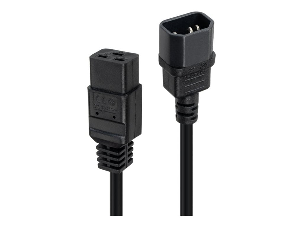 LINDY 2m C14 to C19mains Extension Cable Black