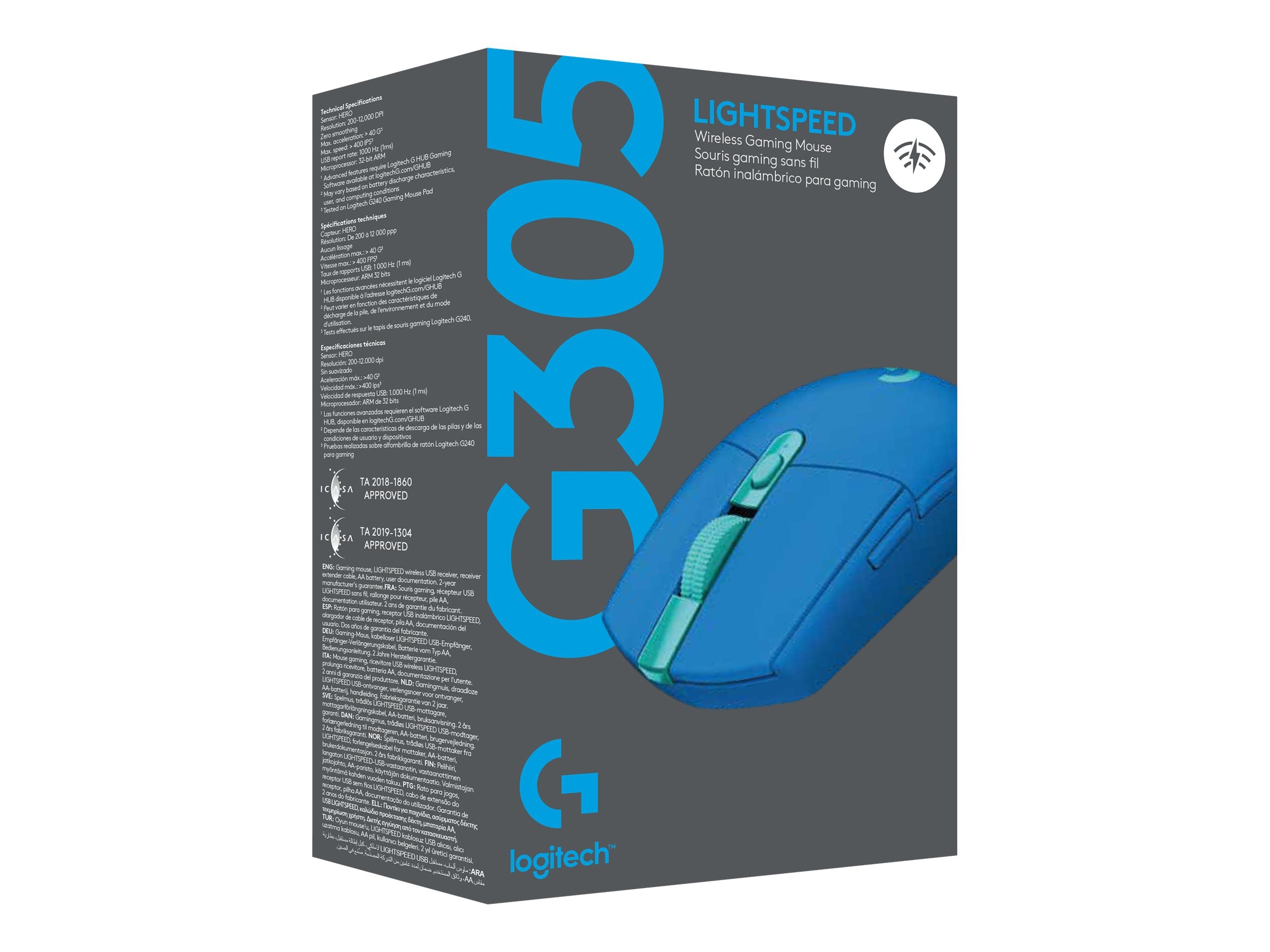 LOGITECH G305 LIGHTSPEED Wireless Gaming Mouse - BLUE - EWR2