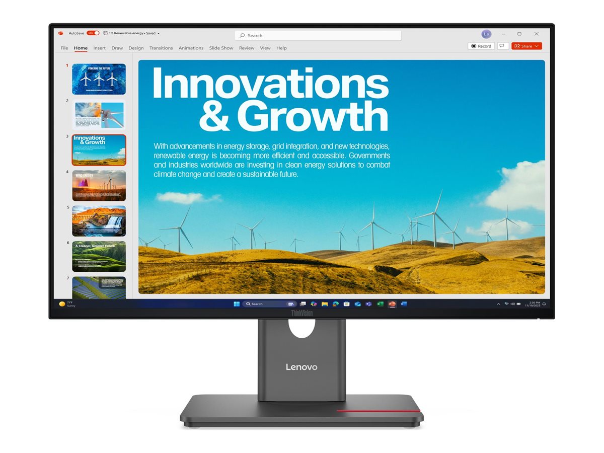 LENOVO ThinkVision P24QD-40 LED Écran 24p 2560x1440 QHD 120Hz IPS DisplayHDR HDMI DisplayPort USB-C Dock 140W DaisyChain