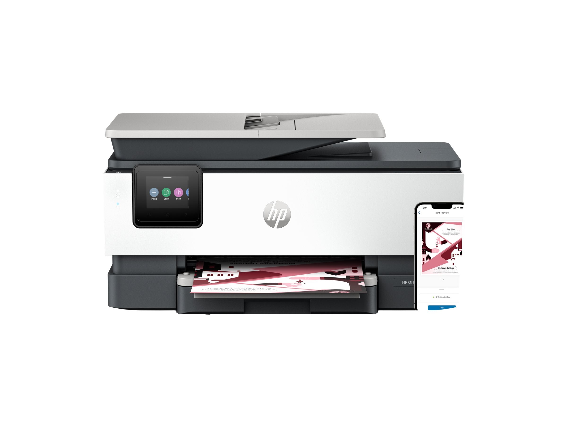 HP Officejet Pro 8124e All-in-One MFP colour ink-jet A4 12ppmcopy 20ppmprint 225 sheets USB 2.0 LAN Wi-Fi light cement