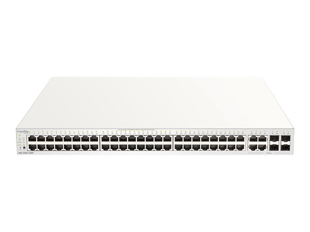 D-LINK Nuclias Switch 52xGE-ports PoE+ Smart Managed incl 4x1G Combo 370Ww/1Yr Lic