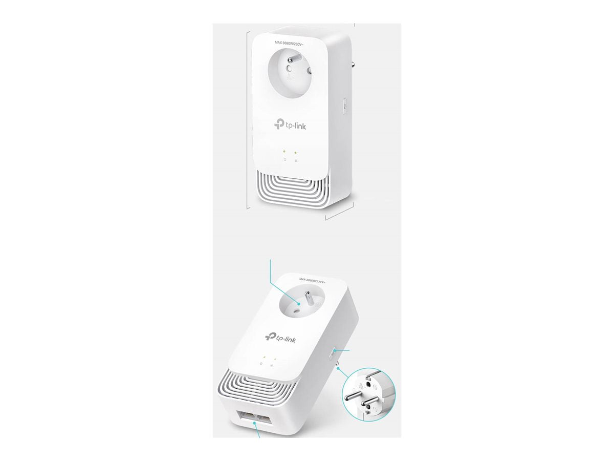 TP-LINK PG24005P Kit CPL G.hn 2400Mbps avec prise Gigogne- Pack de  2
