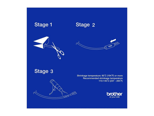 BROTHER Heat Shrink Tube Black on White 11.2mm