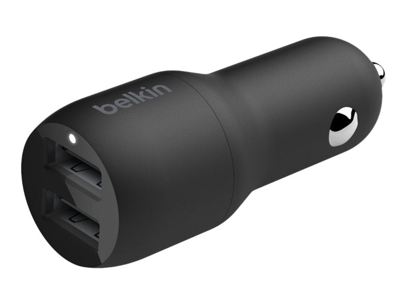 BELKIN BOOST CHARGE 24w USB-A Dual Car Charger w/ 1M PVC A-LTG Black