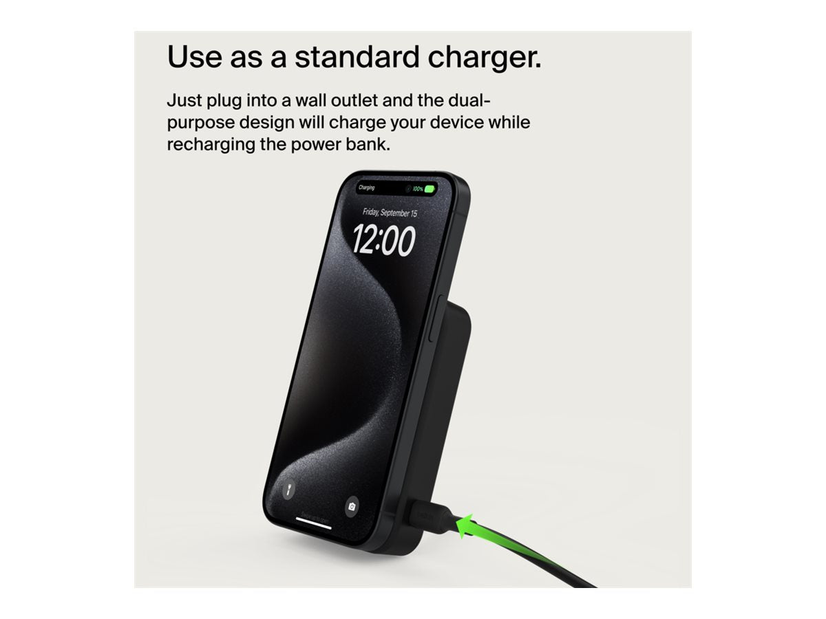 BELKIN 10k Qi2 MagSafe Compatible Powerbank with kickstand