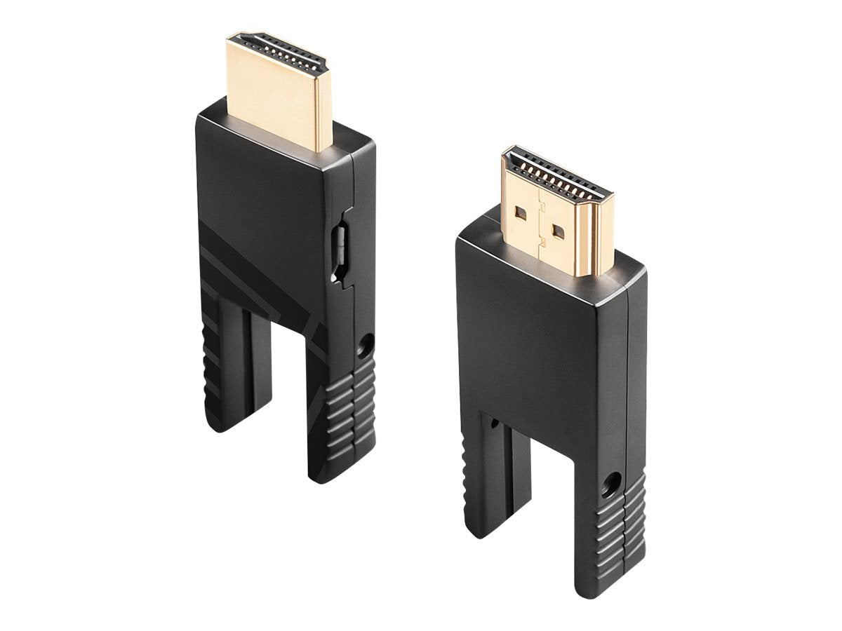 LINDY 100m Fibre Optic Hybrid Micro-HDMI 18G Cable with Detachable HDMI & DVI Connectors