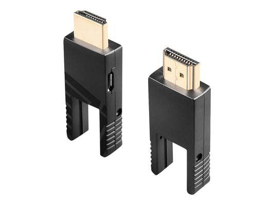 LINDY 100m Fibre Optic Hybrid Micro-HDMI 18G Cable with Detachable HDMI & DVI Connectors