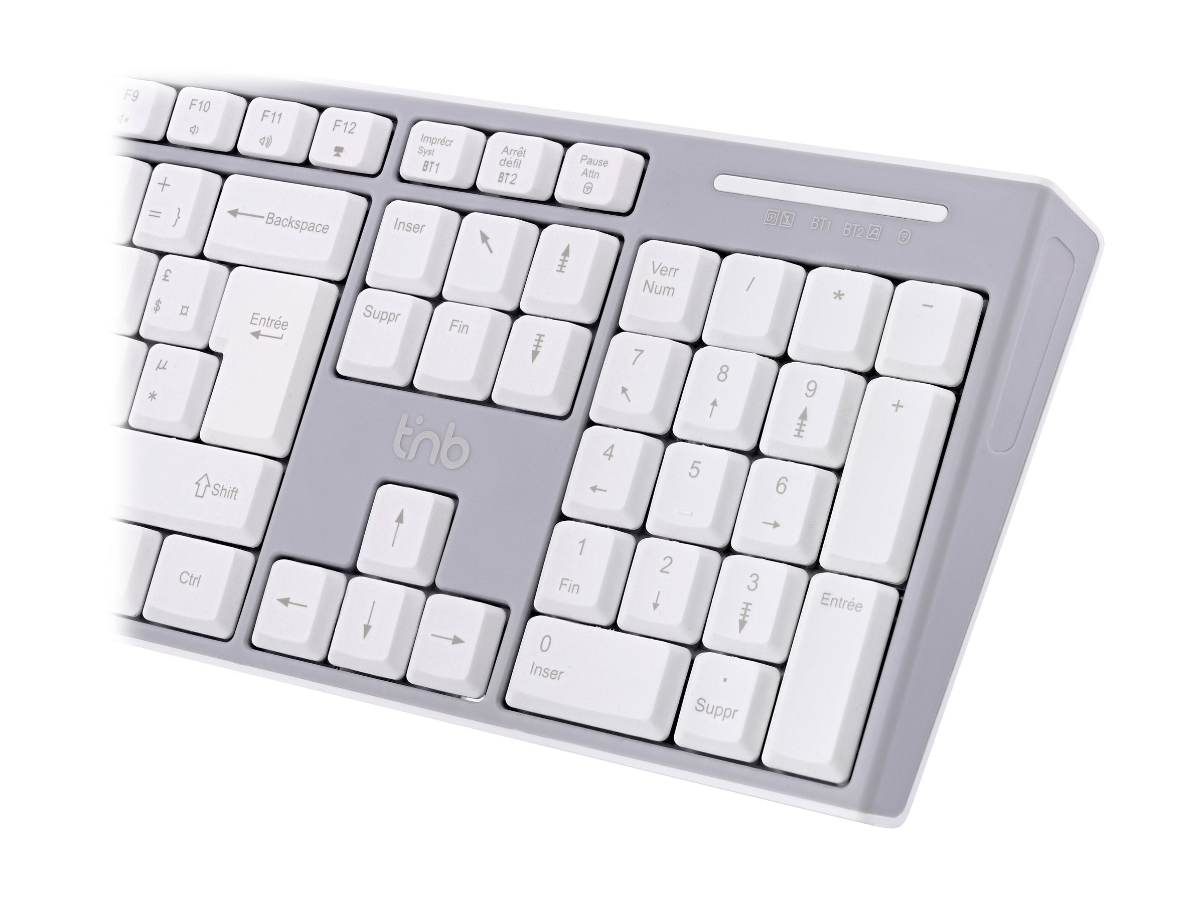 TNB CLASSY + - Clavier sans fil rechargeable Bluetooth + USB-A 2,4 Ghz AZERTY (FR)