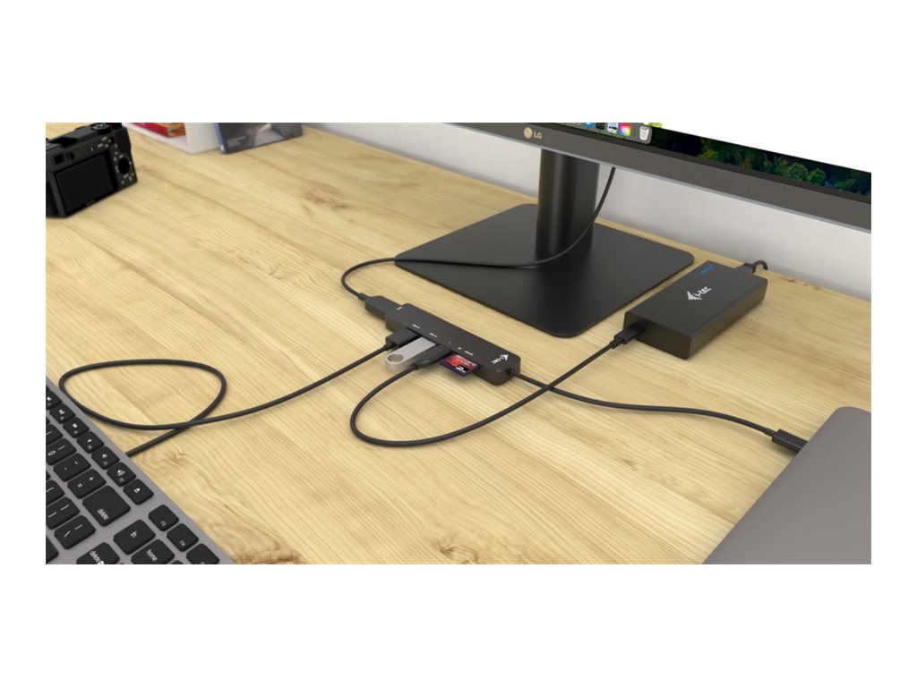 I-TEC USB-C Travel Easy Dock HDMI4K USB-C USB3.0 USB2.0 SD+microSD Card reader Power Delivery 60W 20cm USB-C Cable Sans Alimentation