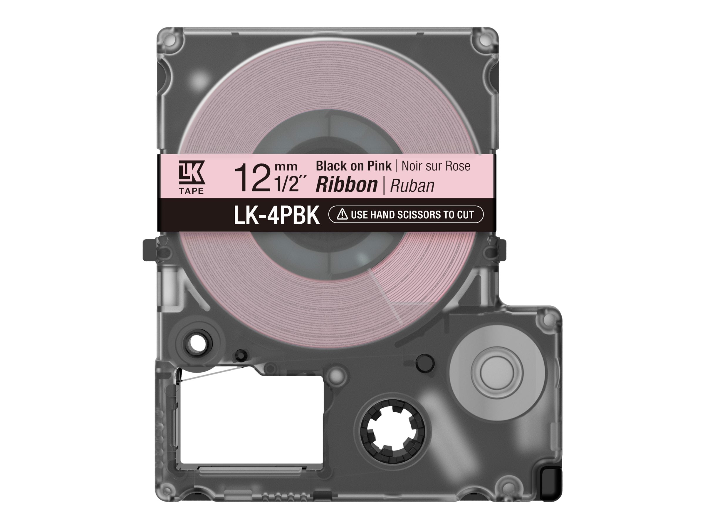 EPSON Label Cartridge Satin Ribbon LK-4PBK Black/Pink 12mm (5m)