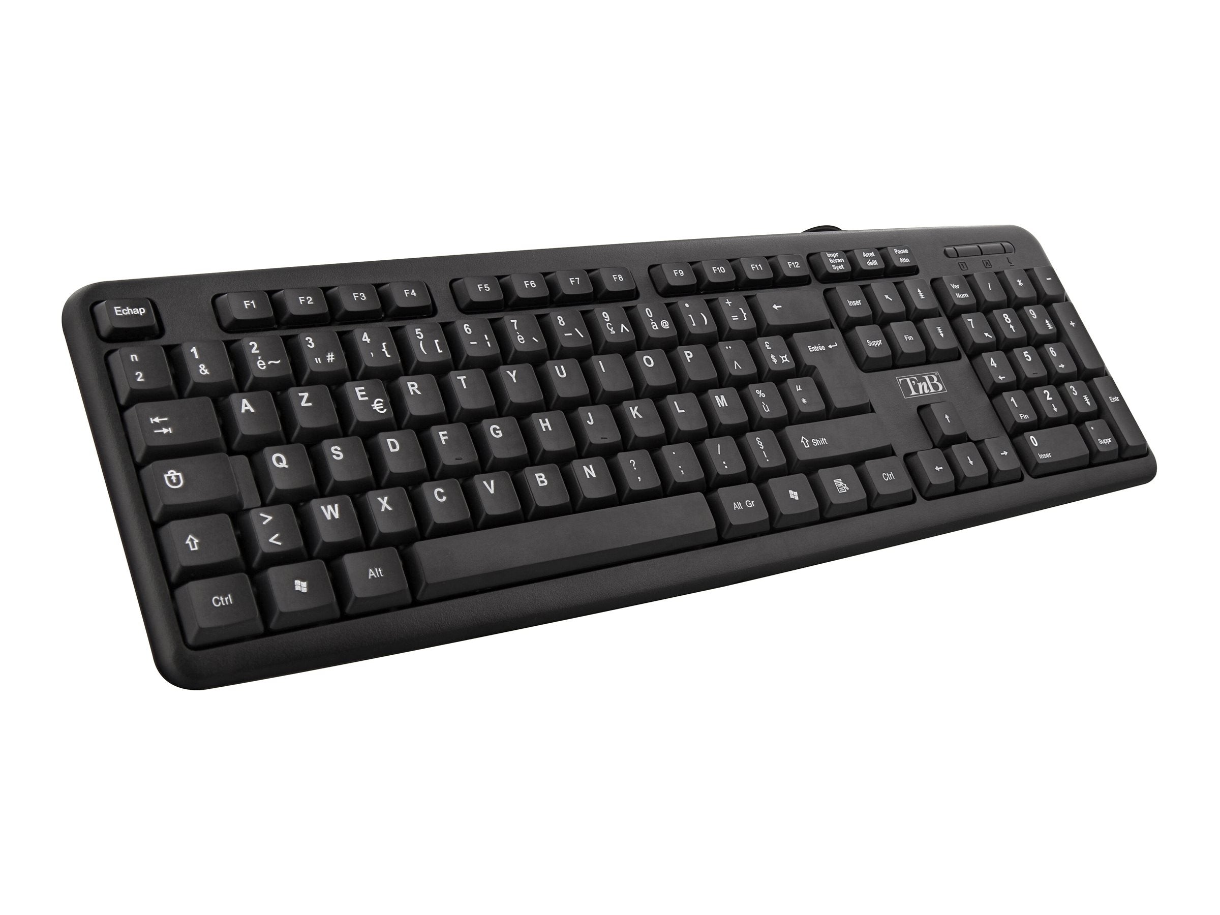 TNB Bridge Ultra Slim Wired Keyboard Azerty 105 Keys Long 120Cm Cable Coul. Black