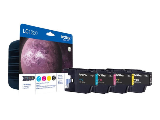 BROTHER LC-1220 cartouche d encre noir et tricolore capacité standard 4 x 300 pages 1-pack blister sans alarme