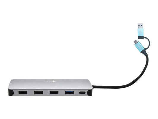 I-TEC USB-C Metal Nano Dock 2xHDMI 1xVGA 1xSD Cardreader 1xmicroSD Cardreader 1xGLAN 3xUSB 2.0 1xUSB 3.2 1xUSB-C3.2Data 1xUSB-C PD