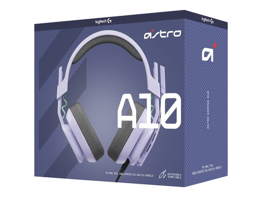LOGITECH Astro Gaming A10 Gen 2 Headset full size wired 3.5 mm jack lilac