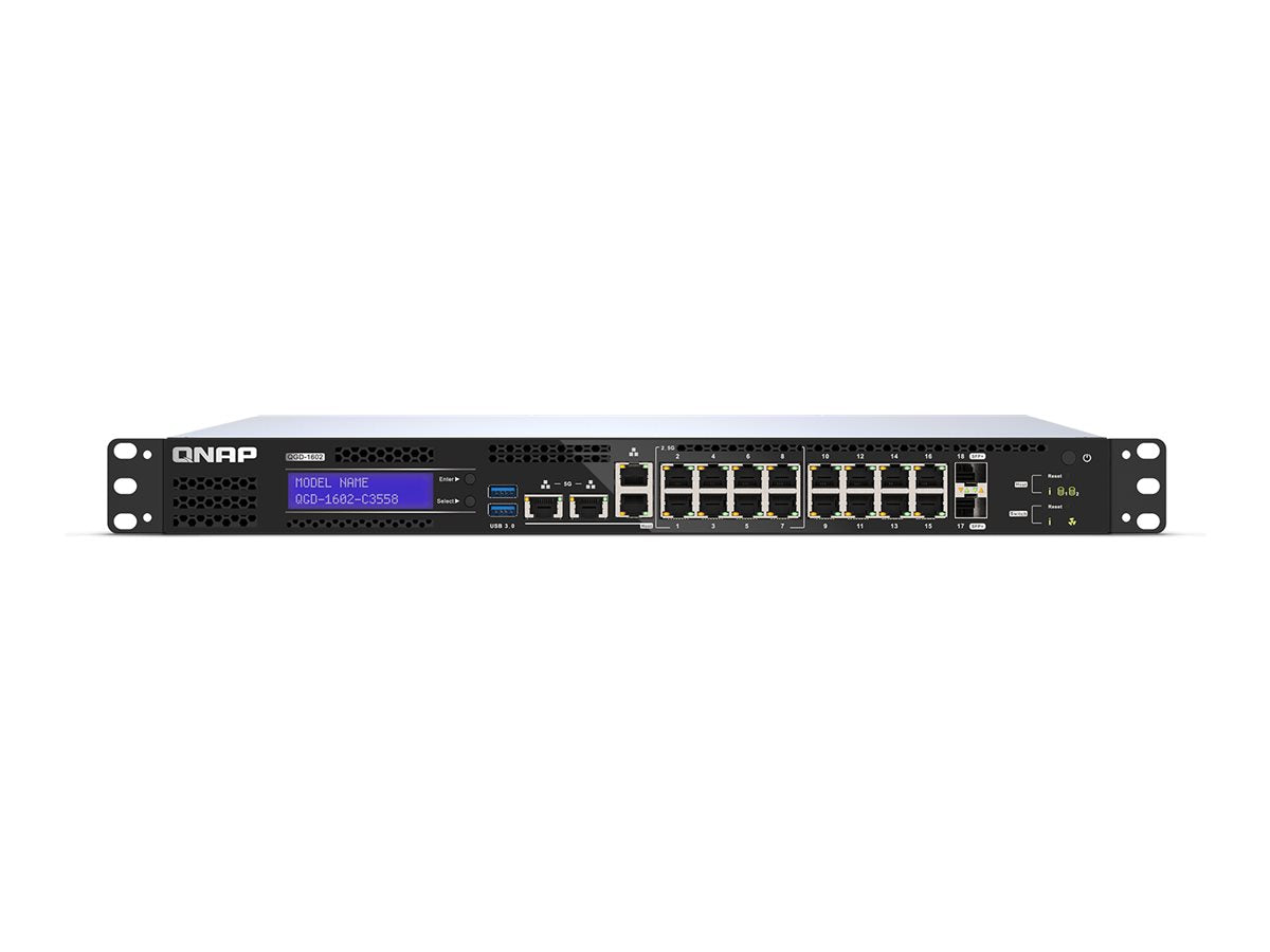 QNAP QGD-1602-C3558-8G 8x2.5GbE PoE ports 8x1GbE PoE ports 2xSFP+ 10GbE. 280W total power comsumption