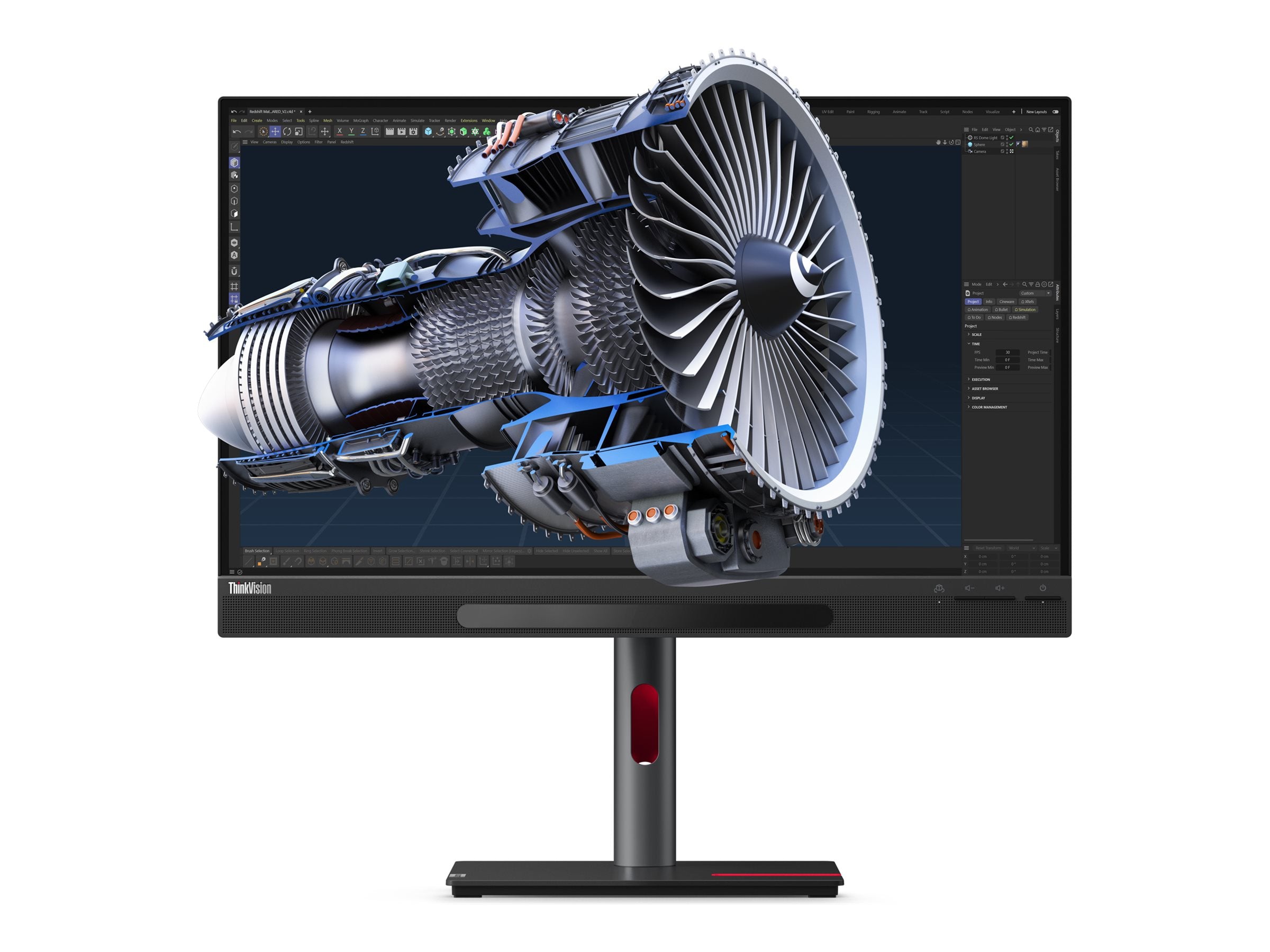 LENOVO ThinkVision 27 3D LED Écran 27p 3840x2160 4K 60Hz IPS 310cd/m2 1200:1 HDR10 4ms HDMI DisplayPort USB-C speakers