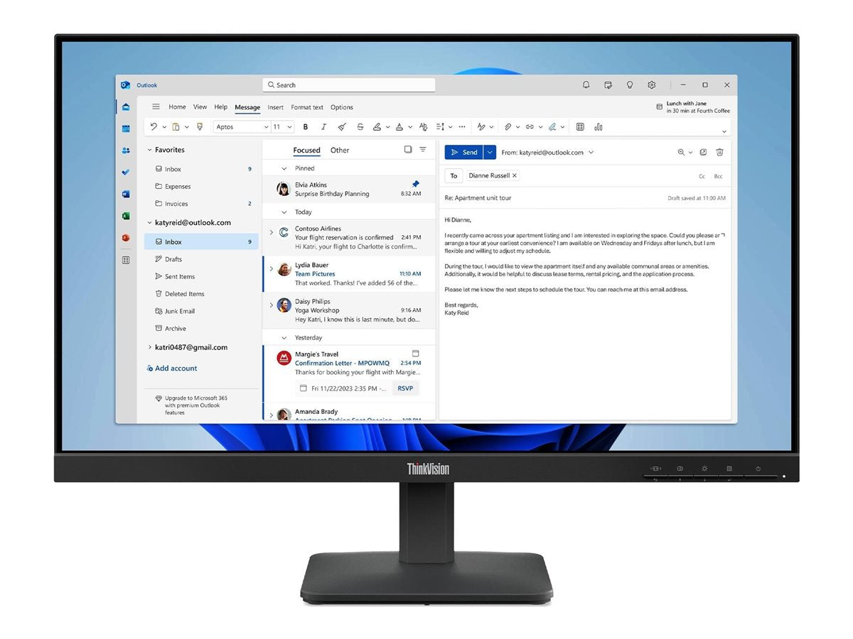 LENOVO ThinkVision S24-4e 23.8inch IPS WLED QHD 250cd/m2 4ms HDMI VGA