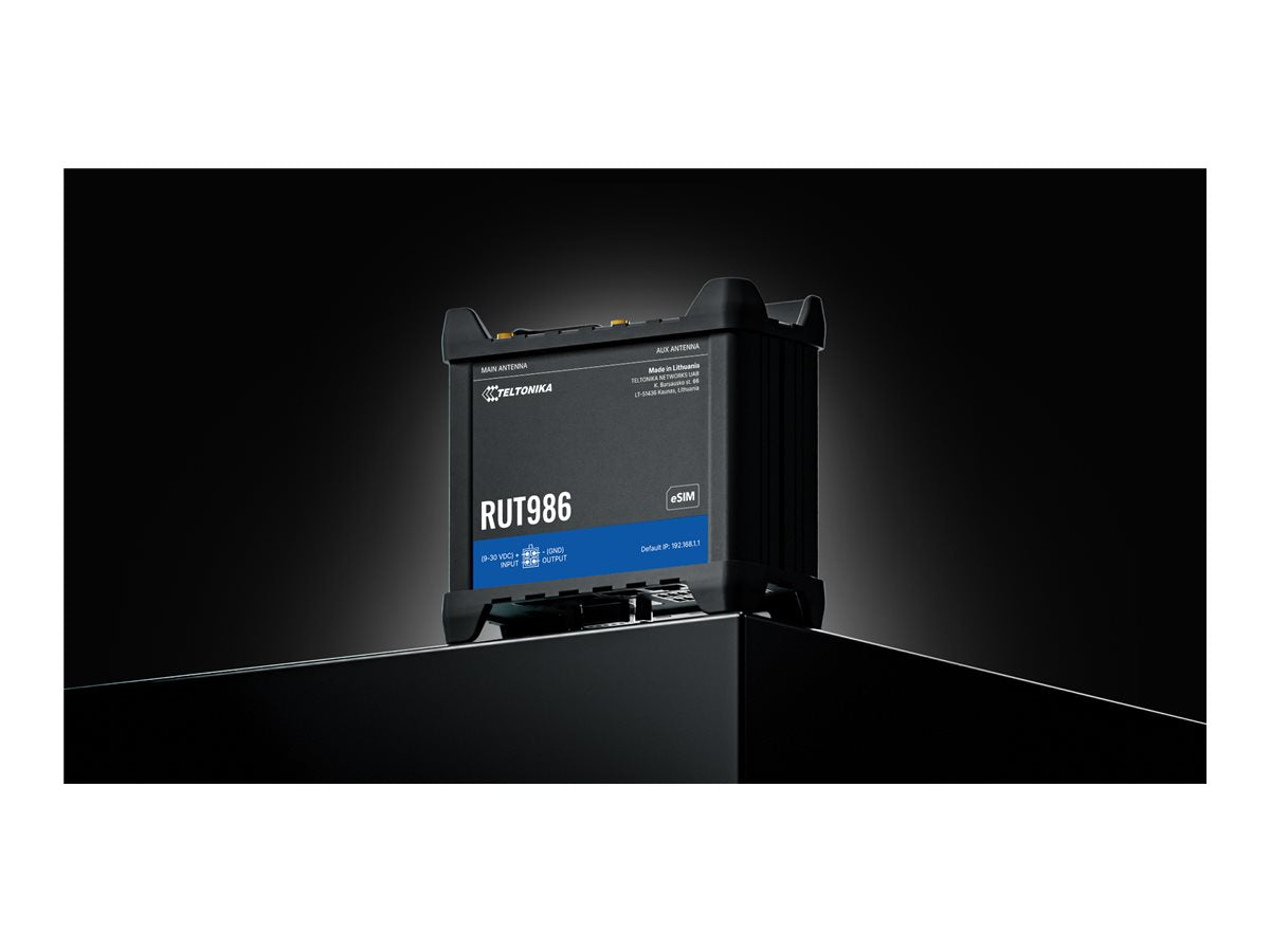 TELTONIKA NETWORKS RUT986 DUAL SIM eSIM 4G/LTE/GNSS RS232/RS485 ETH GLOBAL WiFi Router