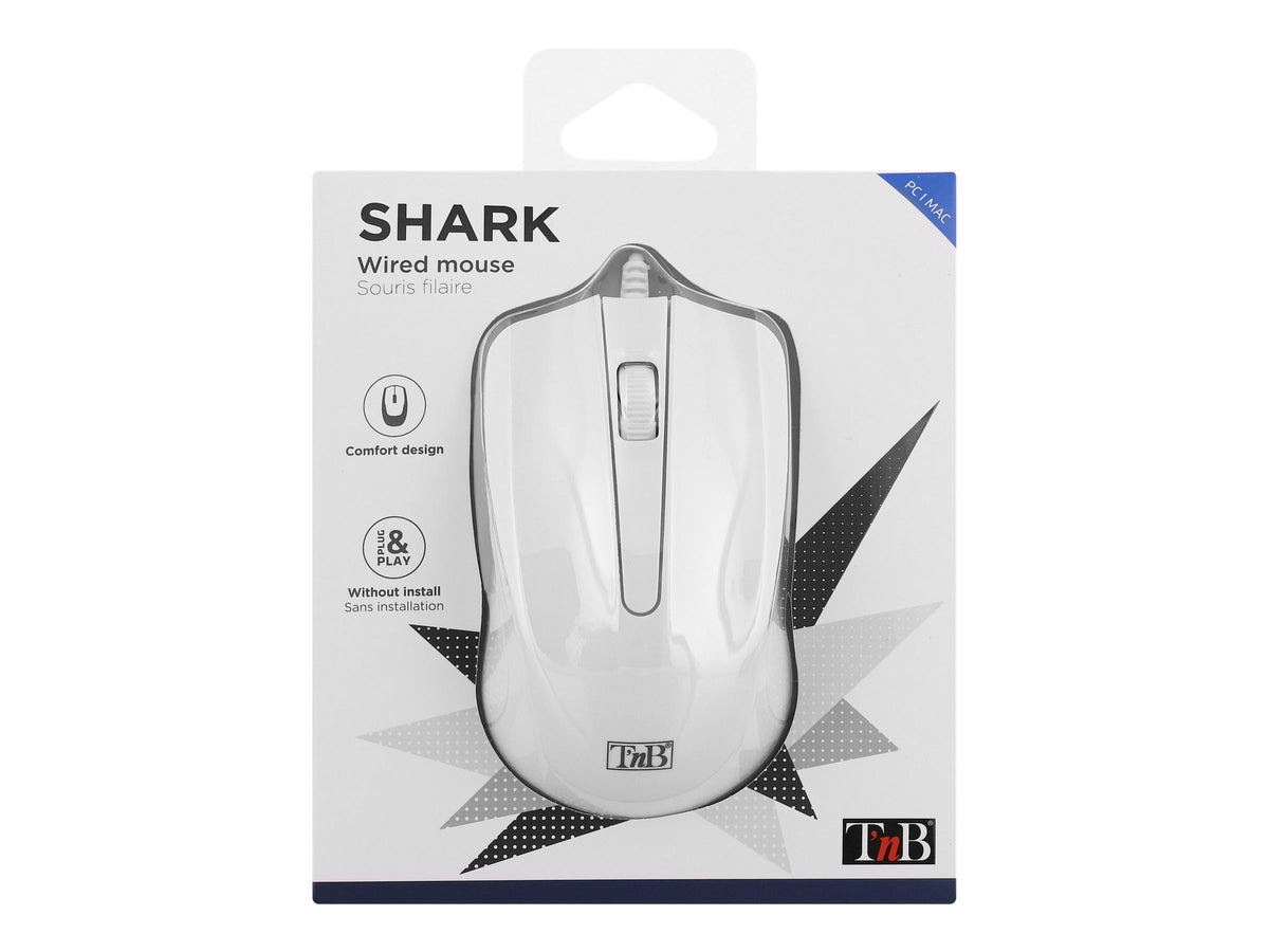 TNB SHARK - Wired optical mouse - white