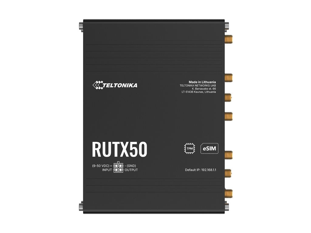TELTONIKA NETWORKS RUTX50 DUAL SIM 5G/4G/LTE EMEA Industrial Router