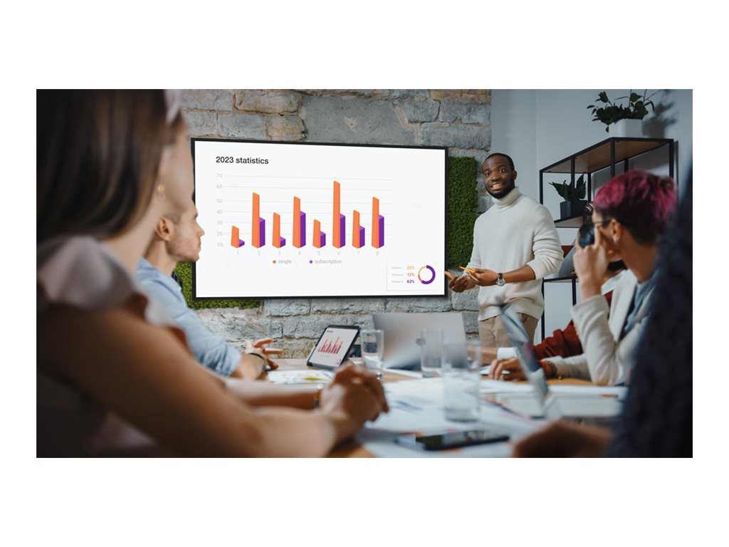 OPTOMA N3751K Écran LED 75" - 4K UHD 24/7j - 4Go/32Go - 450cd/m² -sans fil 2.4G/5G - 3H + USB2.0 - USB3.0 - USB-C - RJ45 Android 11