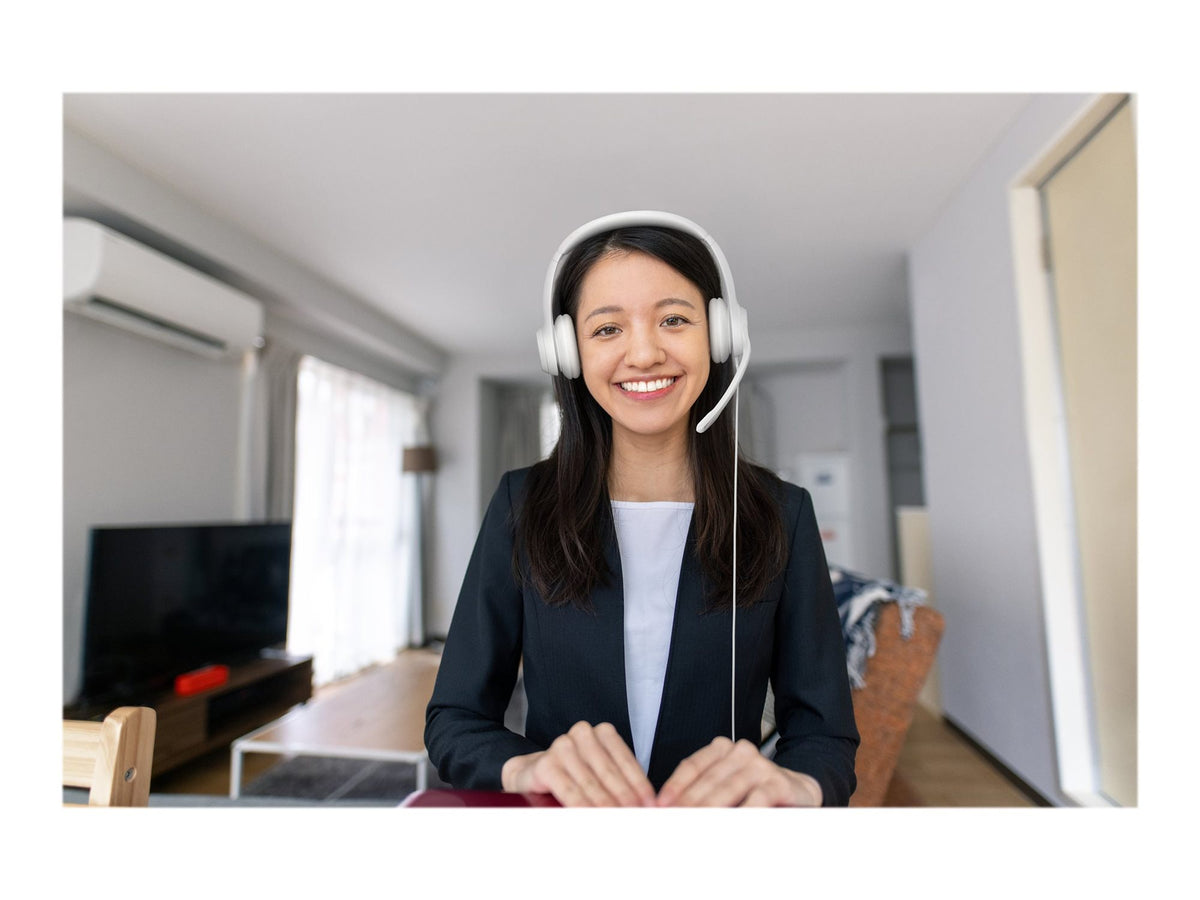 LOGITECH H390 Headset on-ear wired USB-A off-white