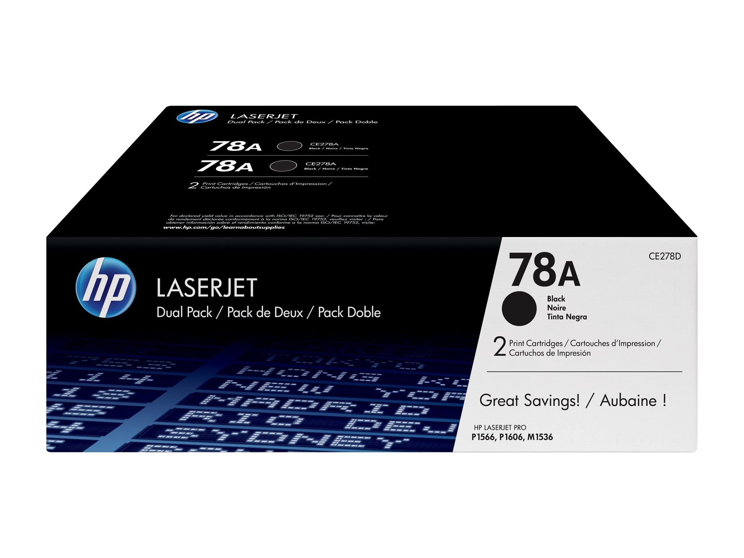 HP 78A original LaserJet Toner cartridge CE278AD black standard capacity 2.100 pages 2-pack