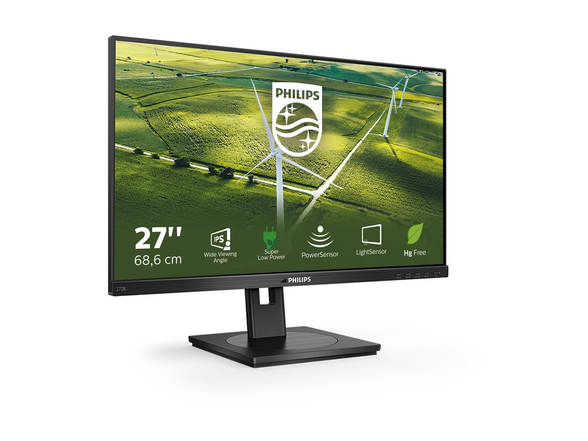 PHILIPS 272B1G/00 Ecran faible consommation - 27''-1920 x 1080 Full HD- 75 Hz - IPS - 250 cd/m-4 ms - HDMI, DVI-D, VG DP , HP