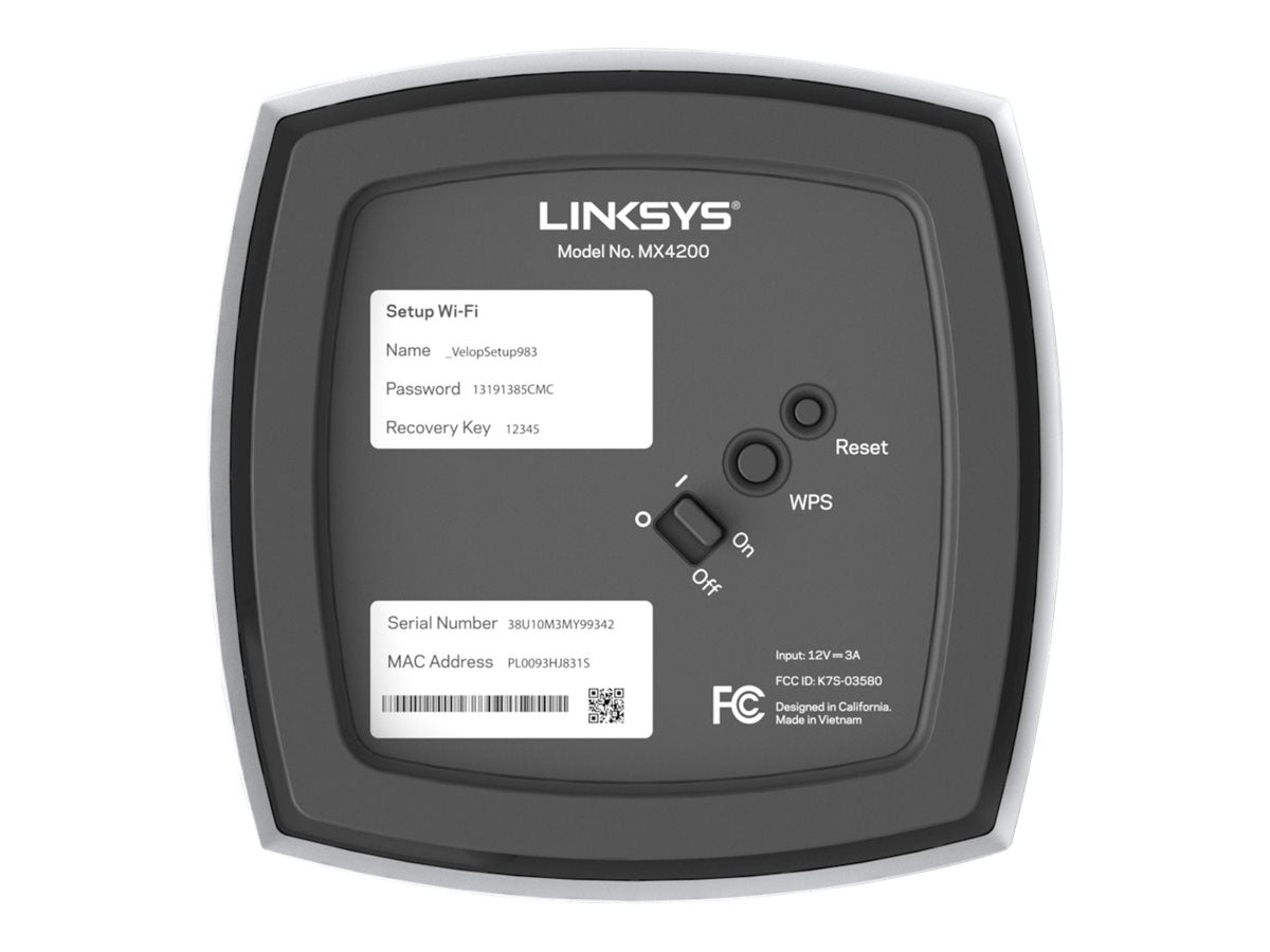 LINKSYS VELOP MX12600 AX4200 Tri-Band Mesh WiFi 6 System 3PK