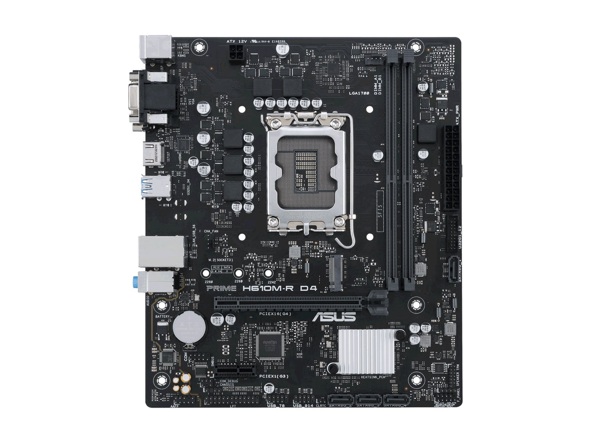 ASUS PRIME H610M-R D4 Intel H610 LGA 1700 2DDR4 1xPCIe 4.0/3.0 x16 1xM.2 4xSATA 6Gb/s 4xUSB 3.2 microATX MB