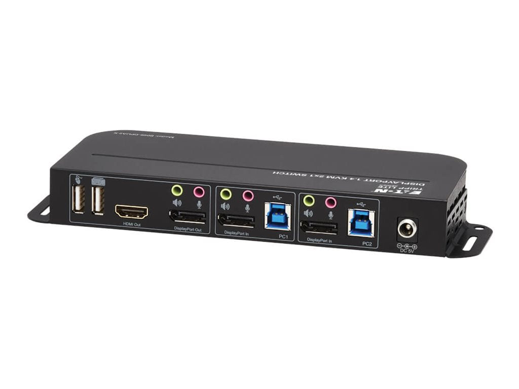 EATON TRIPPLITE DisplayPort USB KVM Switch 2-Port 4K 60Hz HDR DP 1.4 USB Cables KVM / audio / USB switch 2 x KVM / audio / USB