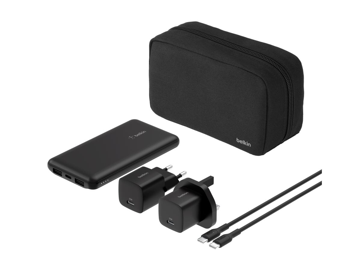 BELKIN 10k Power Bank + 2x 25W UK & EU + 1m C-C Cable Bundle