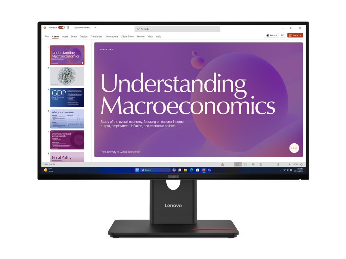 LENOVO ThinkVision T24d-40 LED Écran 24p 1920x1080 Full HD (1080p) 120Hz HDMI DisplayPort USB-C Dock 96W DaisyChain Spk