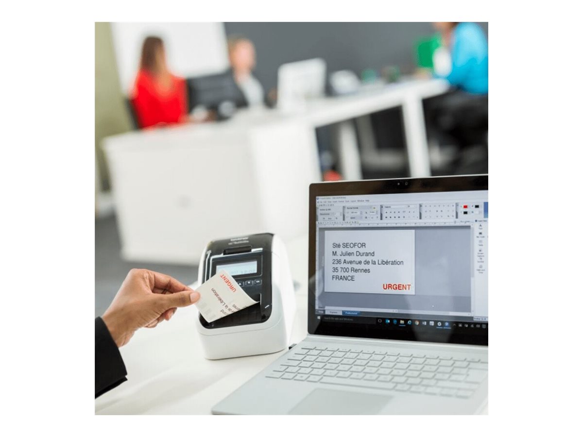 BROTHER QL-820NWBCVM Label Printer 176mm/sec Visitor Badge/event Pass Wi-Fi Ethernet Bluetooth Airprint LCD-display