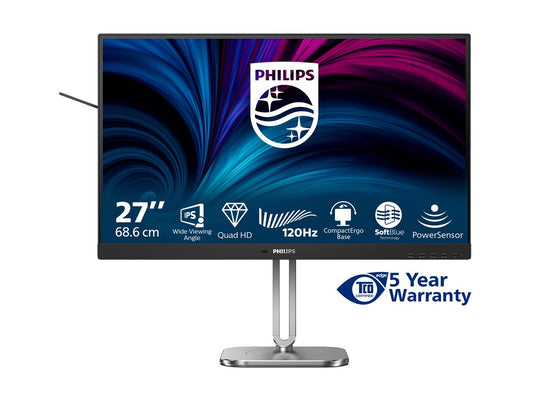 PHILIPS 27p 2560x1440 120Hz IPS Flat H/A 150 MM TUV EyeSafe certified USB HUB SPEAKERS Power/Light sensor DP 2xHDMI 350cd/m2
