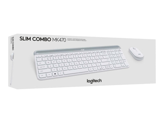 LOGITECH Slim Wireless Keyboard and Mouse Combo MK470 OFFWHITE (FR)