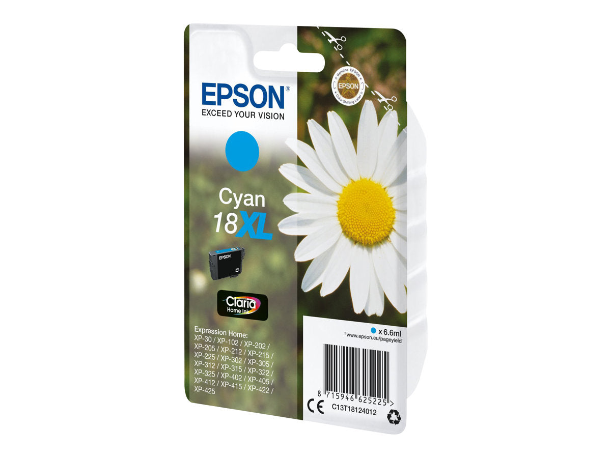 EPSON 1LB 18XL ink cartridge cyan high capacity 6.6ml 450 pages 1-pack RF-AM blister w/s