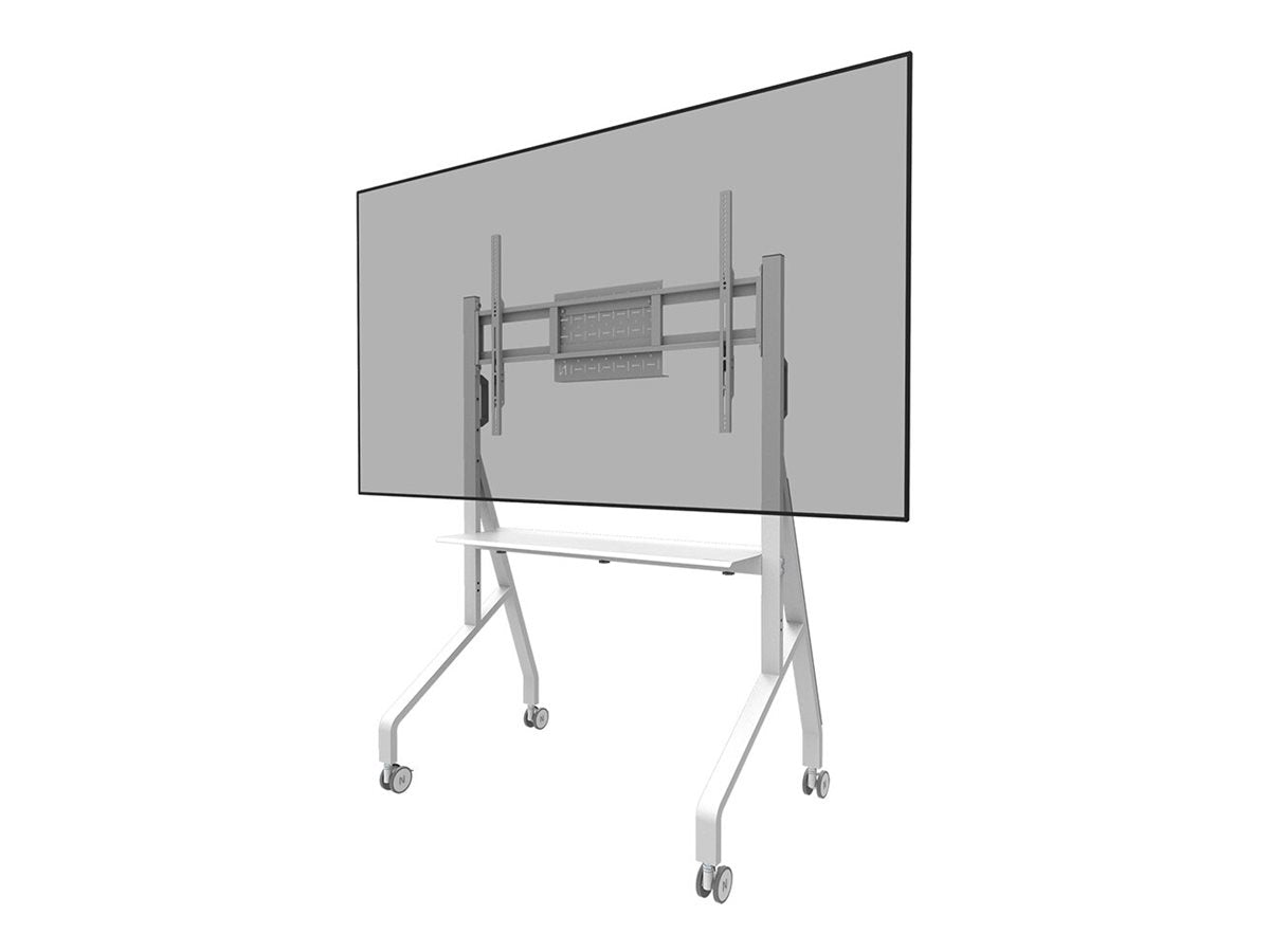 NEOMOUNTS FL50-525WH1 Support au sol mobile pour écran 55-86p - étagère multimédia incluse - installation rapide - TÌV